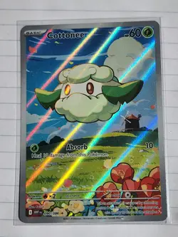 Cottonee 090/086 Illustration Rare Sv: Pokemon Black Bolt White Flare - Image 1