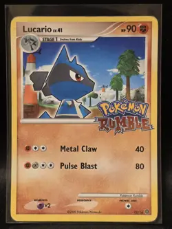 2009 Pokemon Rumble Lucario Card 12/16 TCG PLAYED - Image 1