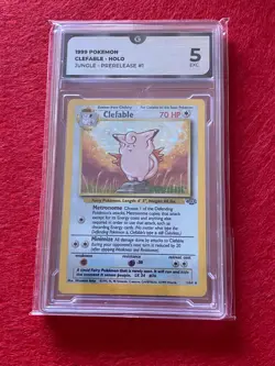 Pokemon Prerelease Clefable #1 Jungle Graded 5 - 6 - Image 1