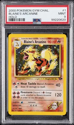 2000 POKEMON GYM CHALLENGE HOLO #1 BLAINE'S ARCANINE PSA 9 - Image 1