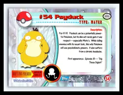 💥 PSYDUCK 1999 Topps Pokemon TV Non Holo Animation 1st Series Blue Logo # 54 - Image 2