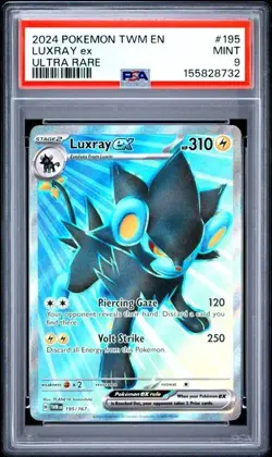 2024 POKEMON TWM EN-TWILIGHT MASQUERADE ULTRA RARE - LUXRAY EX 195/167 - PSA 9 - Image 1