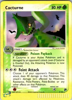 Cacturne 2/100 Holo Rare Sandstorm Pokemon Holo Lightly Played - Image 1