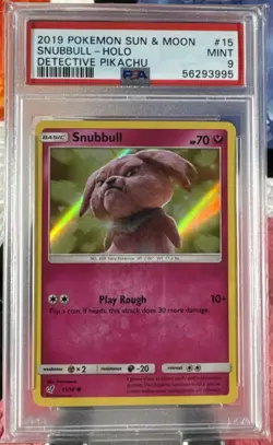 Pokemon PSA 9 SNUBBULL 15/18 - 2019 DETECTIVE PIKACHU HOLO PROMO - Image 1