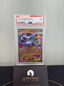 2025 Pokemon Phantasmal Flames #013 Mega Charizard X EX PSA 9 Mint - Image 1