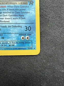 Pokemon TCG Dark Gyarados 25/82 Team Rocket 2000 Non Holo Rare - LP - Image 4