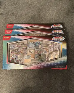 Pokemon Prismatic Evolutions Lucario & Tyranitar EX Premium Collection Lot Of 3! - Image 1