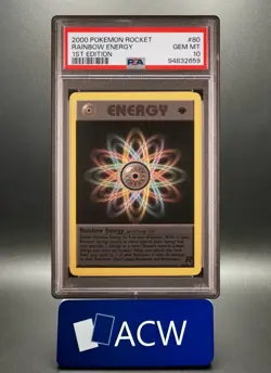 Rainbow Energy 2000 Team Rocket #80 RARE🔥 1st Edition PSA 10 🔥 Vintage Pokemon - Image 1