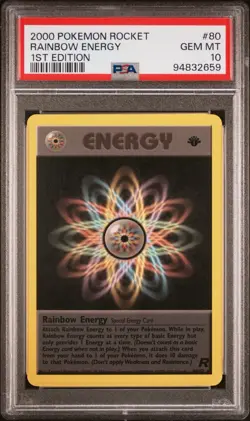 Rainbow Energy 2000 Team Rocket #80 RARE🔥 1st Edition PSA 10 🔥 Vintage Pokemon - Image 2