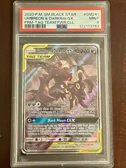 Umbreon & Darkrai GX SM241 PSA 9.0 MINT Sun & Moon Promo Holofoil Pokemon - Image 1