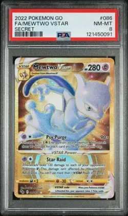 PSA 8 2022 Pokemon Go 086/078 Full Art Mewtwo VSTAR Secret Rare - Image 1