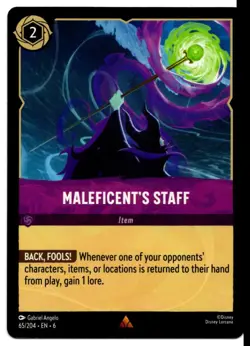 2024 Disney Lorcana - Azurite Sea Maleficent's Staff Rare #65 - Image 1