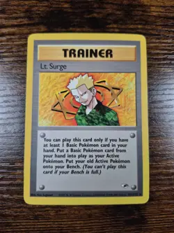Pokemon TCG Trainer Lt. Surge, Gym Heroes Unlimited Edition, Card 101/132 - Image 1