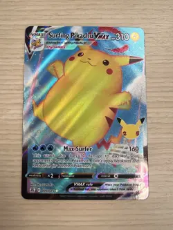 Pokemon Pikachu TCG Surfing VMAX Celebrations Holo Ultra Rare Card 009/025 - Image 1