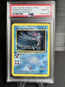 PSA 10 Shining Gyarados Holo 65 1st Edition Neo Revelation Gem Mint Pokemon Card - Image 1