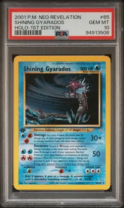 PSA 10 Shining Gyarados Holo 65 1st Edition Neo Revelation Gem Mint Pokemon Card - Image 2
