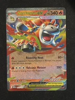 ✨🔥 Mega Camerupt EX 022/132 Holo – Mega Evolution Pokemon Card 🌟 Rare! ⚡ - Image 1