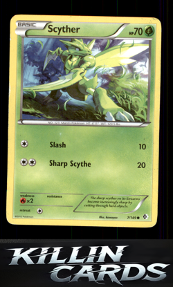 Scyther 7/149 Pokemon Common Boundaries Crossed Card NM - Image 1