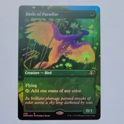 Wizards of the Coast MTG Birds of Paradise DMR Rare Green Foil Borderless EN 439 - Image 1