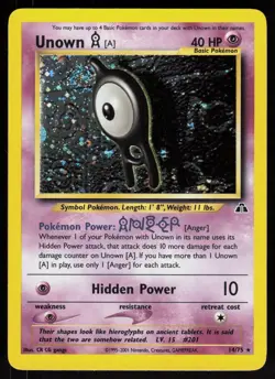 Pokemon Unown [A] 14/75 Neo Discovery Holo Rare Near Mint - Image 1