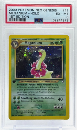 Pokemon 1st Edition Meganium Holo Neo Genesis 11/111 PSA 6 EX-Mint TCG - Image 1