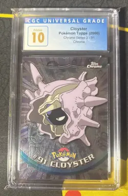 CGC 10 Pristine Cloyster #91 Topps Chrome Series 2 Pokemon Blue Label POP 3 WOTC - Image 1