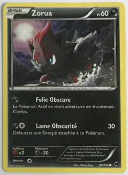 CARTE POKEMON Zorua XY Impulsion Turbo 89/162 Excellent etat, jamais jouee - Image 1