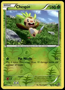 Chespin 12/146 XY Reverse Holo Common NM Pokemon 2014 - Image 1
