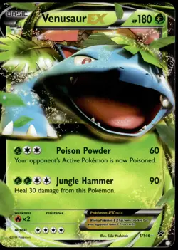 Venusaur EX 1/146 XY Base Set Holo Ultra Rare LP Pokemon 2014 - Image 1