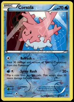 Corsola 36/146 XY Reverse Holo Uncommon LP Pokemon 2014 - Image 1
