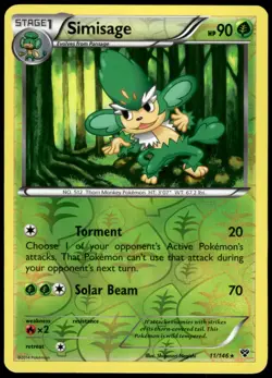 Simisage 11/146 XY Reverse Holo Rare NM Pokemon 2014 - Image 1