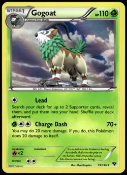 Gogoat 19/146 XY Holo Rare NM Pokemon 2014 - Image 1