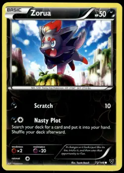 Zorua 72/146 XY Reverse Holo Common VLP Pokemon 2014 - Image 1