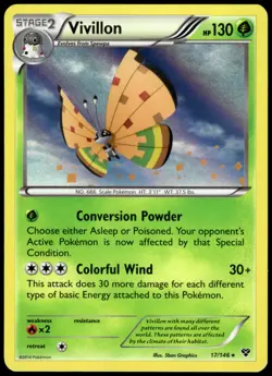 Vivillon 17/146 XY Holo Rare VLP Pokemon 2014 - Image 1