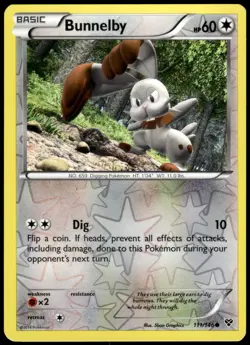 Bunnelby 111/146 XY Reverse Holo Common LP Pokemon 2014 - Image 1