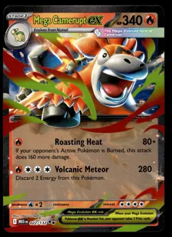 MEGA CAMERUPT EX - 022/132 Double Rare Mega Evolution Pokemon NM - Image 1