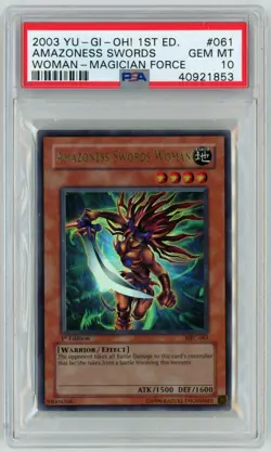 2003 PSA 10 AMAZONESS SWORDS WOMAN MFC-061 1ST EDITION YU-GI-OH! - Image 1