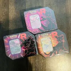 Pokemon TCG Destined Rivals Team Rocket Tin Set of 3 New/Sealed - Free Shipping - Image 1