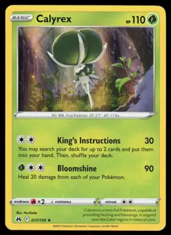 Calyrex 017/159 Holo Rare Pokemon 2023 Crown Zenith NM - Image 1