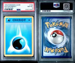 1999 Pokemon Base Set 1st Edition #102 Water Energy PSA 8 - Image 3