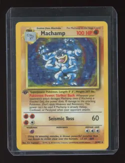 Pokemon TCG Machamp Base Set 8/102 Holo 1st Edition LP Holo Rare - Image 1