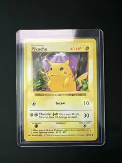 LP Shadowless Red Cheeks Pikachu 058/102 Pokemon Base Set - Image 1