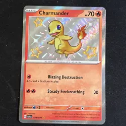 Pokemon TCG Paldean Fates Charmander Holo Rare Card #109/091 Near Mint - Image 1