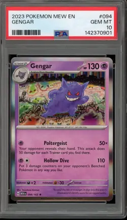 Pokemon Gengar 151 MEW EN Holo Rare #094 PSA 10 Gem Mint - Image 1