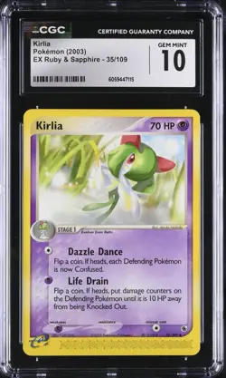 CGC 10 Kirlia 35/109 EX Ruby & Sapphire 2003 Pokemon Card - Image 1