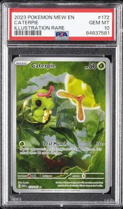 2023 POKEMON MEW EN-151 ILLUSTRATION RARE #172 CATERPIE PSA 10 - Image 1