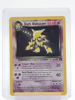 DARK ALAKAZAM 1999-2000 POKEMON TEAM ROCKET HOLO RARE #1/82 Q7206 - Image 1