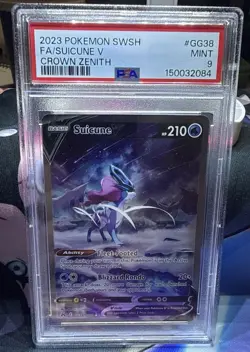 Pokemon TCG Suicune V GG38/GG70 Crown Zenith Ultra Rare Holo PSA 9 - Image 1