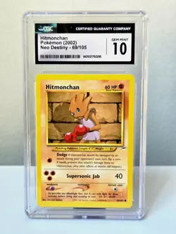 Hitmonchan 69/105 Neo Destiny CGC 10 GEM MINT -Unlimited - Pokemon Card - Image 1