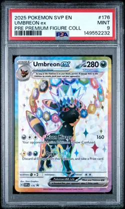 2025 POKEMON SVP EN-SV BLACK STAR PROMO #176 UMBREON EX PSA 9 - Image 1